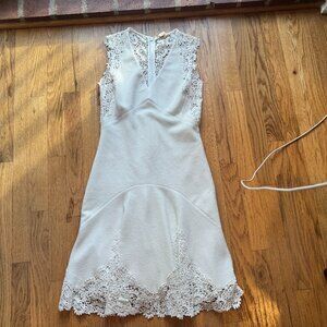 Rebecca Taylor White Knit Lace Dress